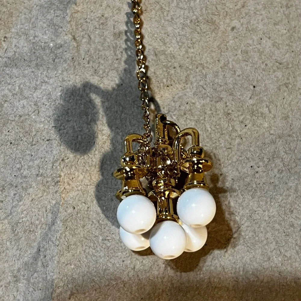 Supply Mini Ceiling Lamp 1:12 Dollhouse Chandelier Gold White 5-Globe Pendant